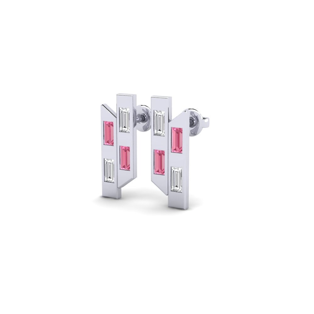 Pink Sapphire Women's Earring Futurista - A