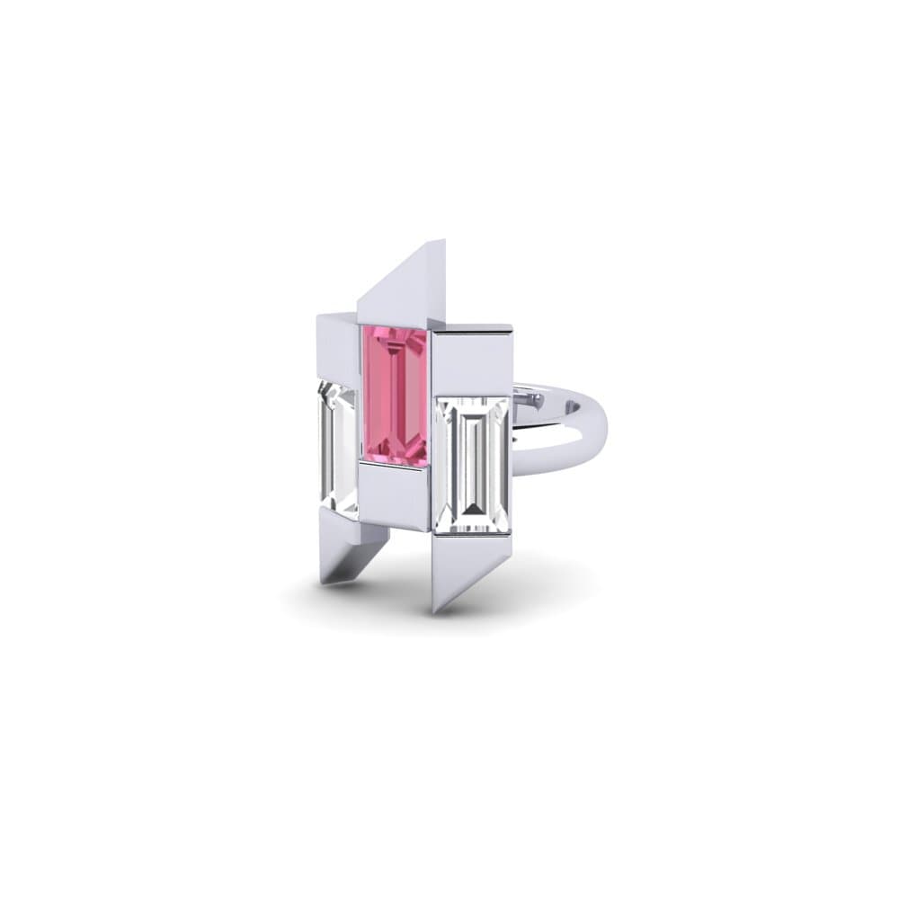 Pink Sapphire Women's Earring Futurista - B
