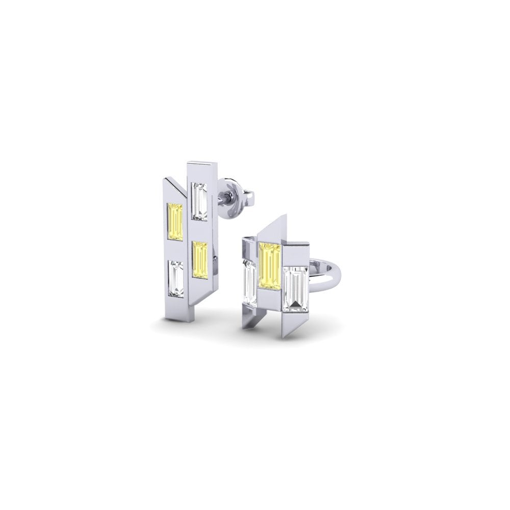 Yellow Sapphire Women's Earring Futurista - SET