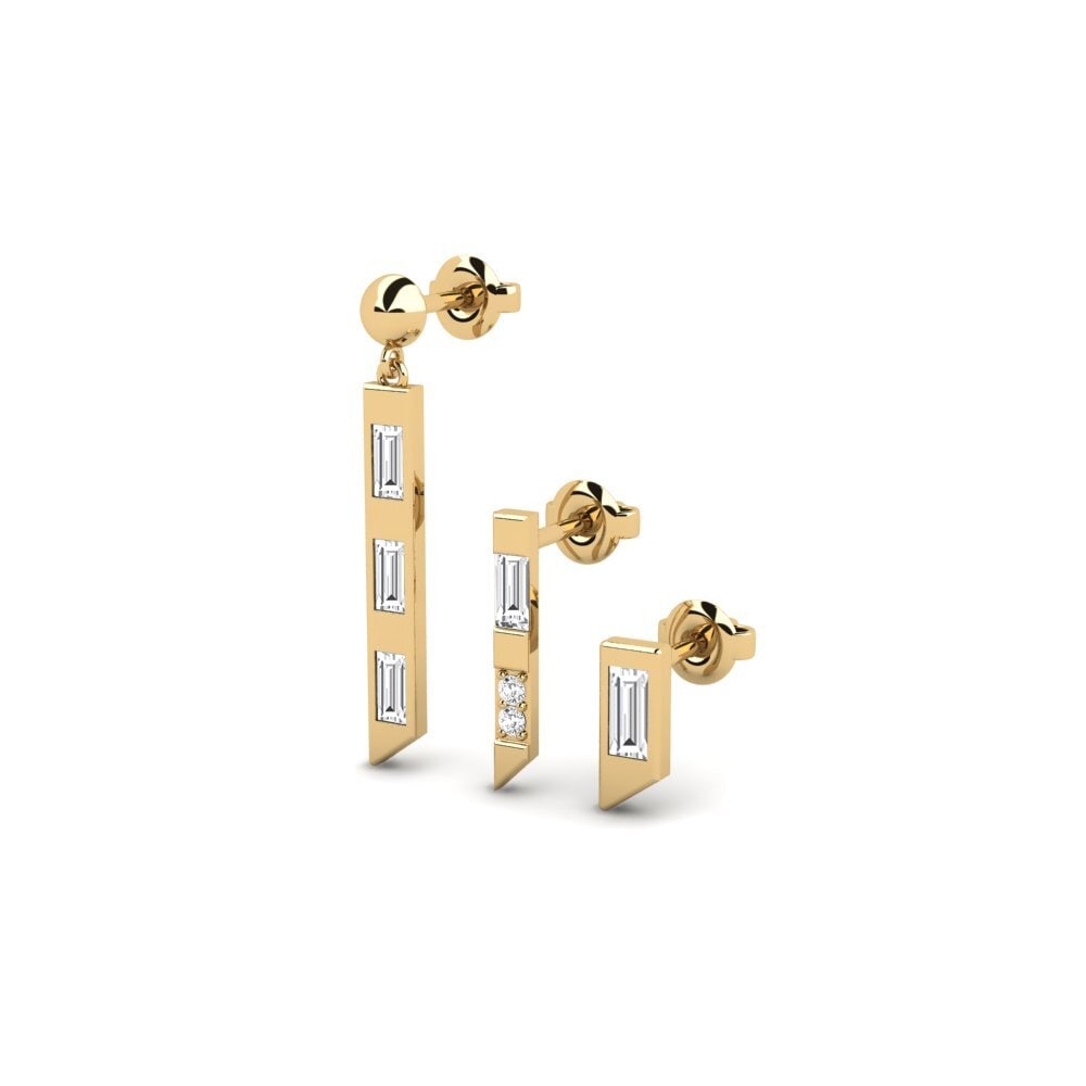 18k Oro Amarillo Pendiente de mujer Futuristinen