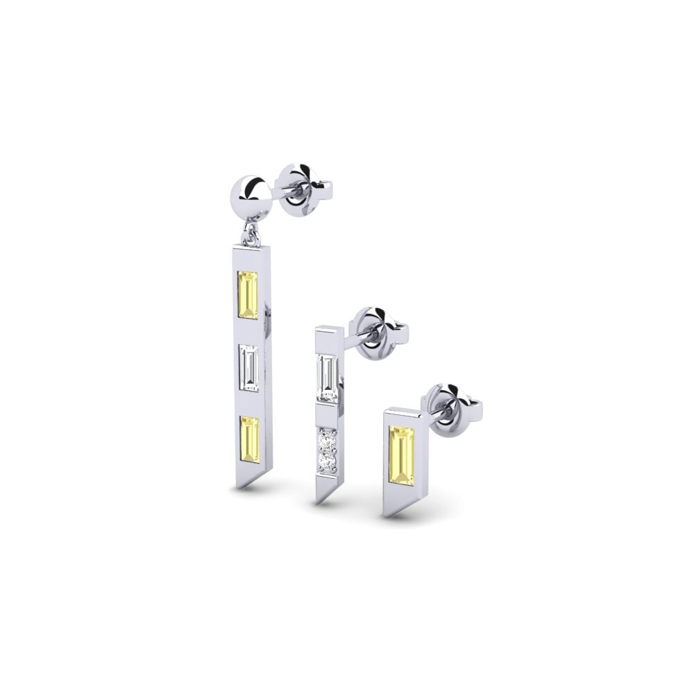 Yellow Sapphire Women's Earring Futuristinen
