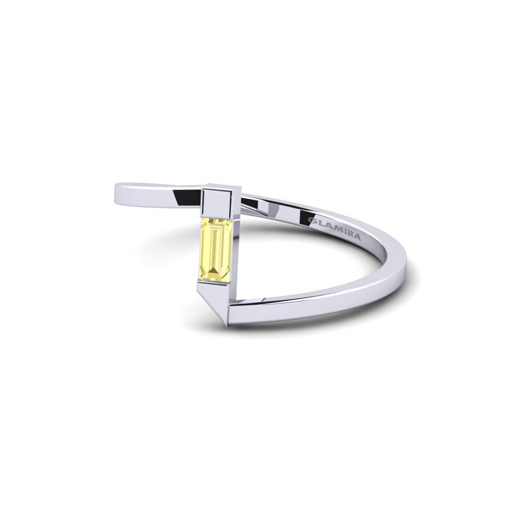 Zaffiro Giallo Anello Hosogh