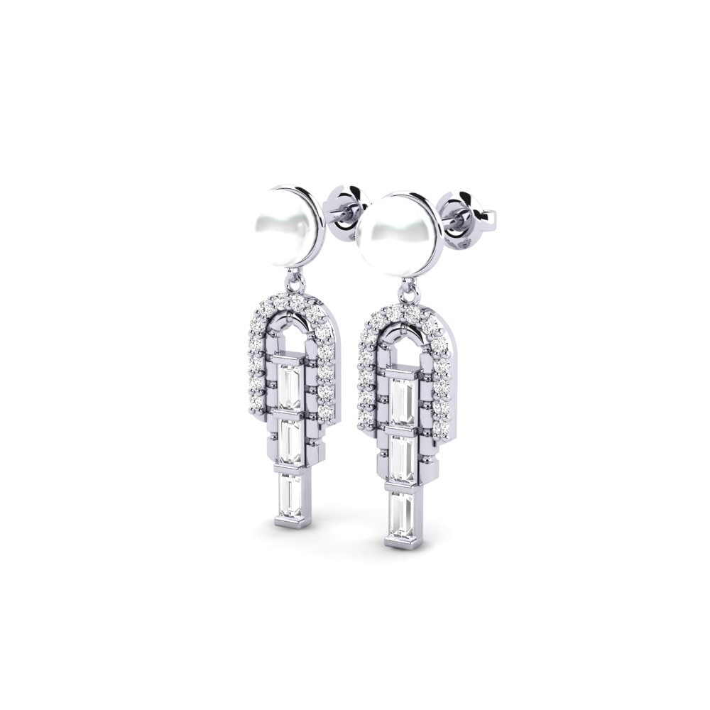 9k White Gold Women's Earring Lalysos