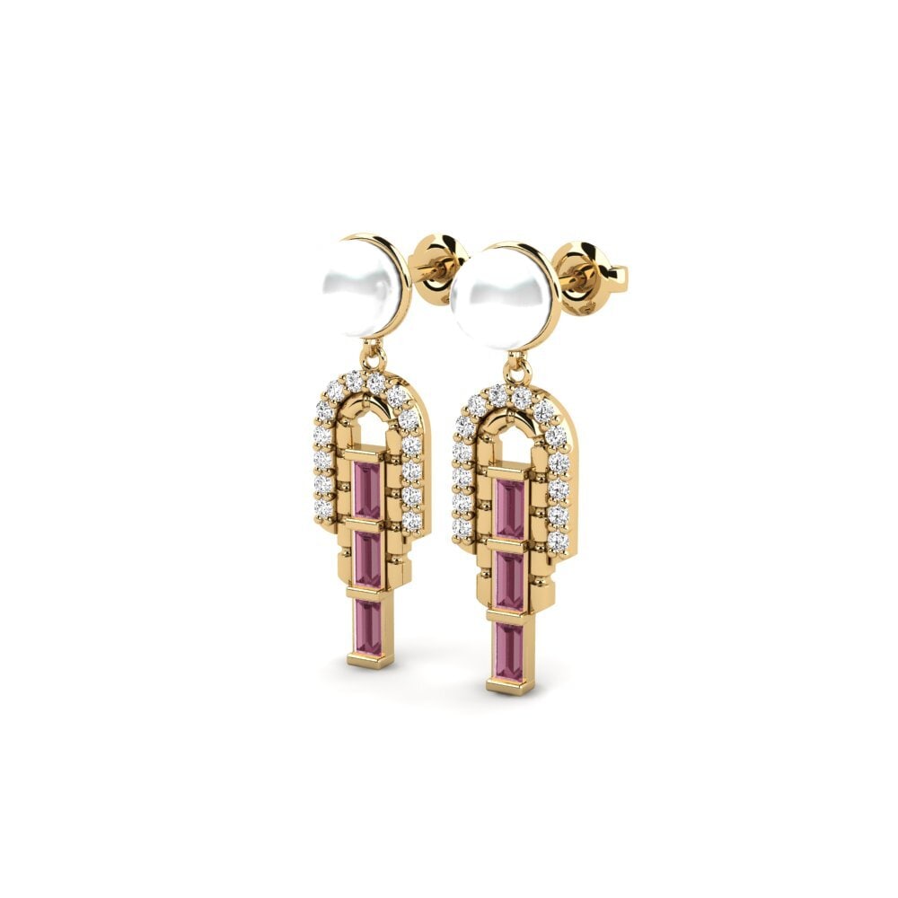 Granate Rhodolite Pendiente de mujer Lalysos