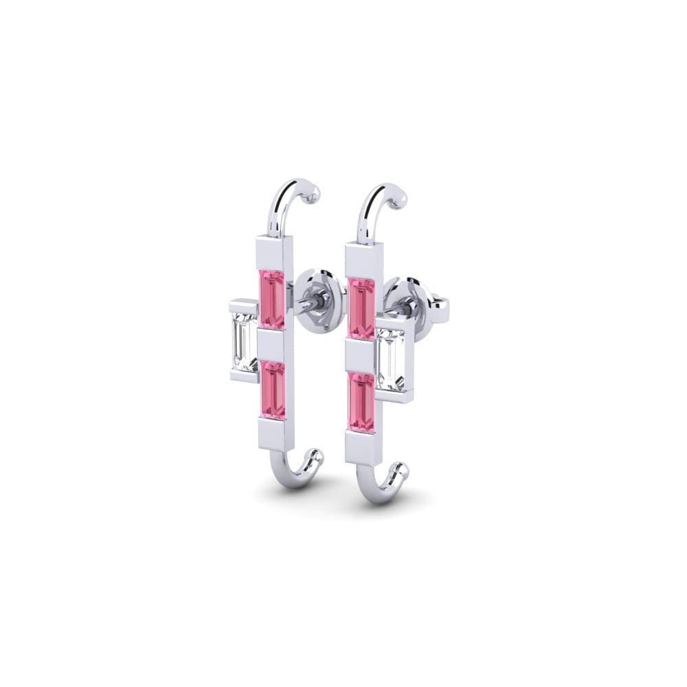 Safira Rosa Brincos Feminino Layiniw