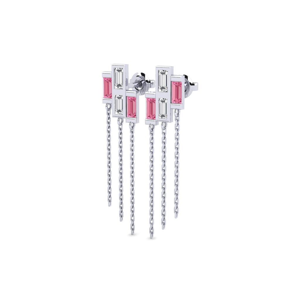 Saphir Rose Boucle d'oreille femme Layuka