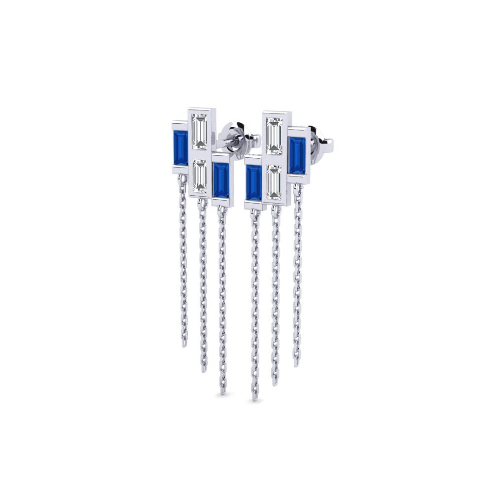 sapphire-zirconia Women's ต่างหู Layuka