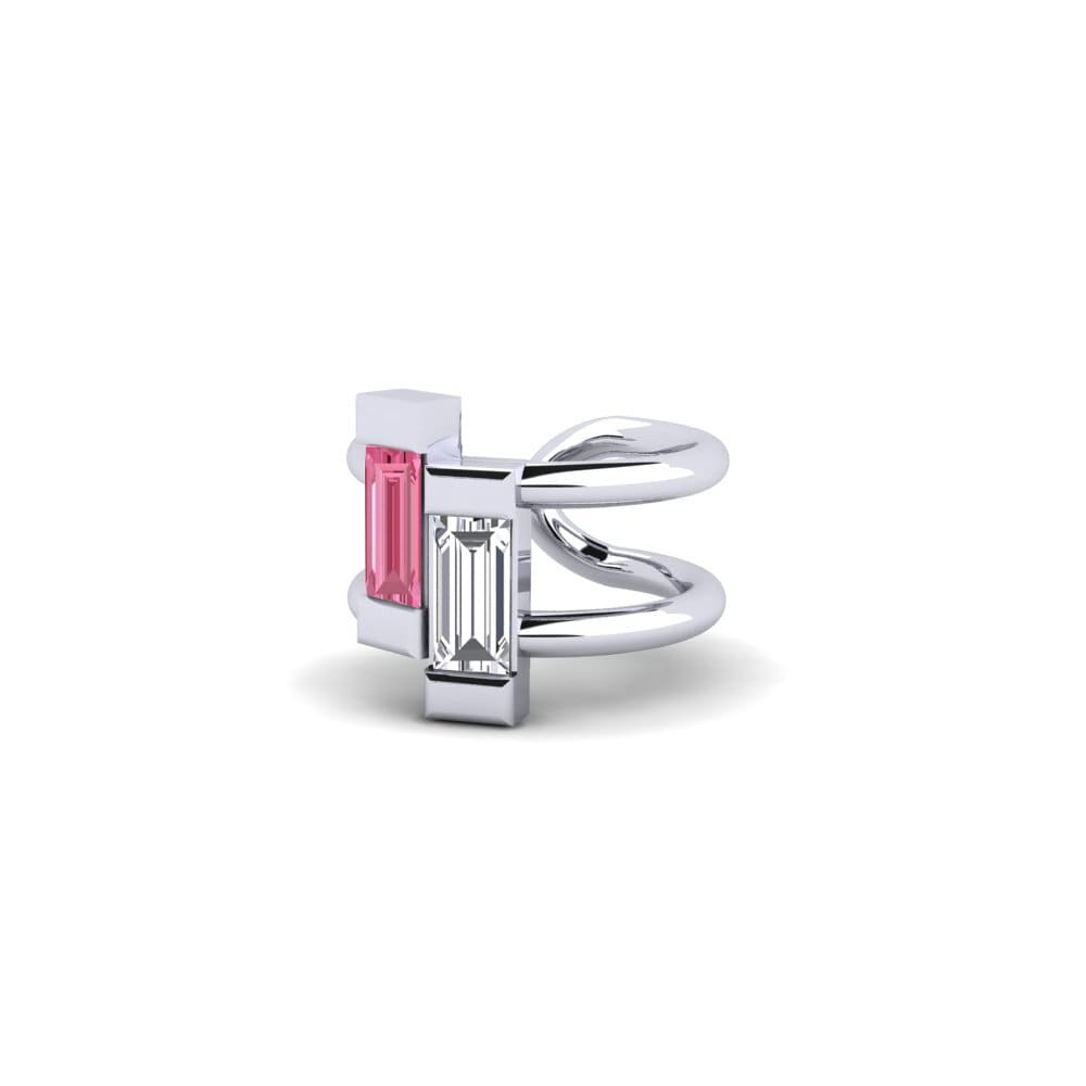Safira Rosa Brincos Feminino Lerroak
