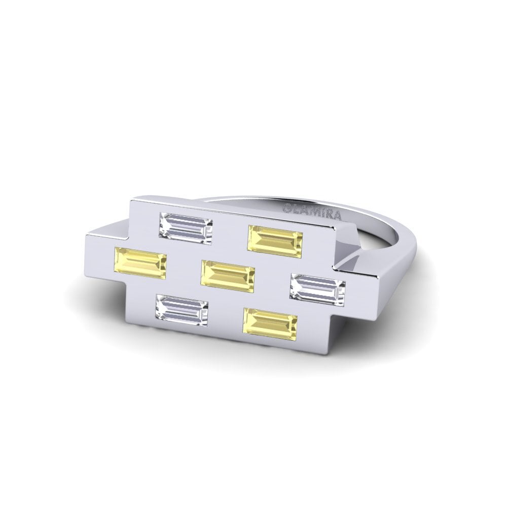 Zaffiro Giallo Anello Lineari