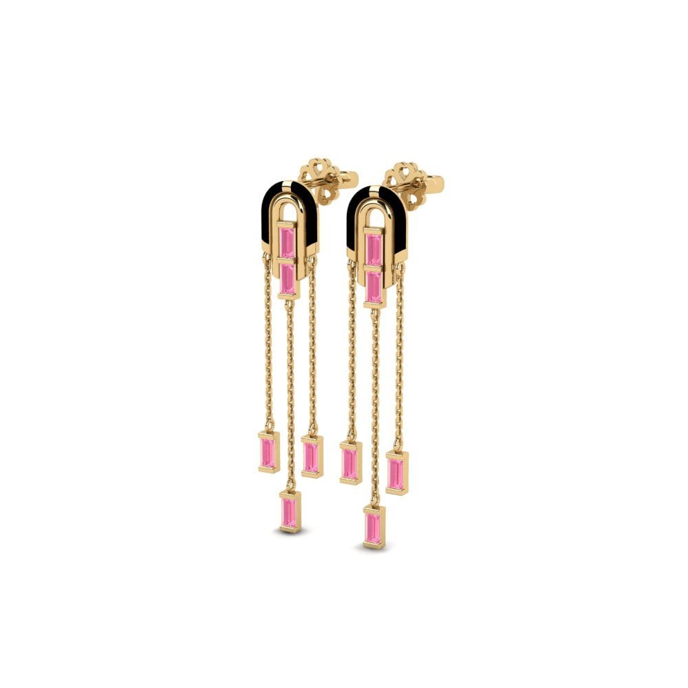 Saphir Rose Boucle d'oreille femme Maltorne
