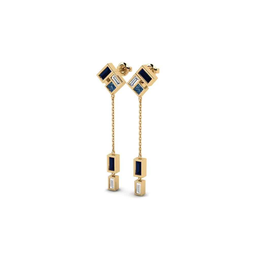 Diamante Azul Brincos Feminino Mangochi