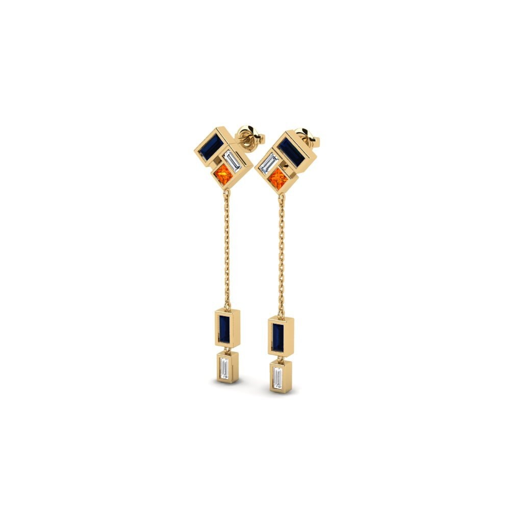 Orange Sapphire Women's Earring Mangochi