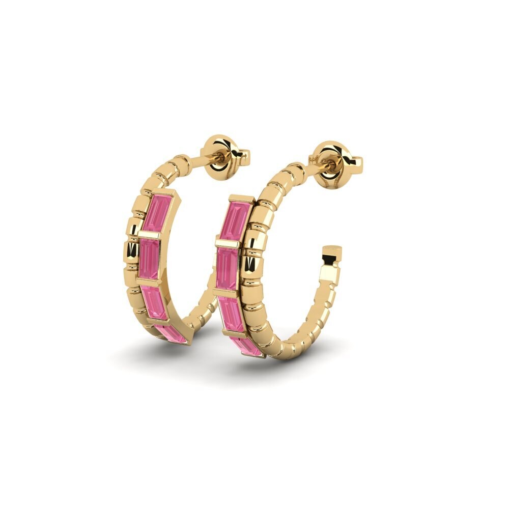 Saphir Rose Boucle d'oreille femme Melaena