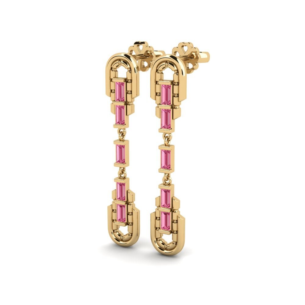Saphir Rose Boucle d'oreille femme Mortagne