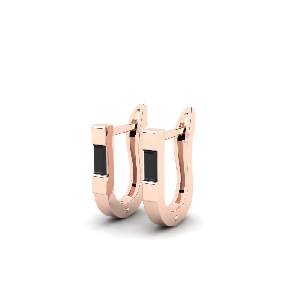 14k Rose Gold Black Sapphire Women's Earring Mumang