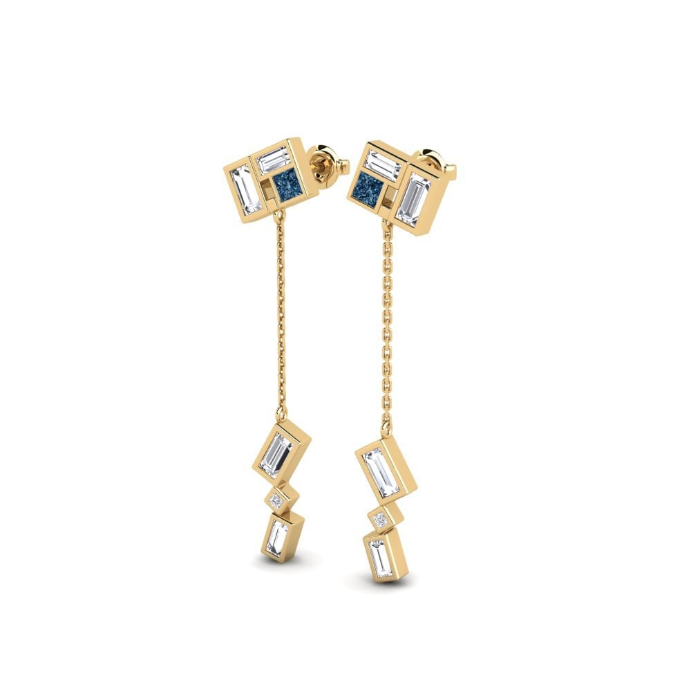 Diamante Azul Brincos Feminino Ntcheu