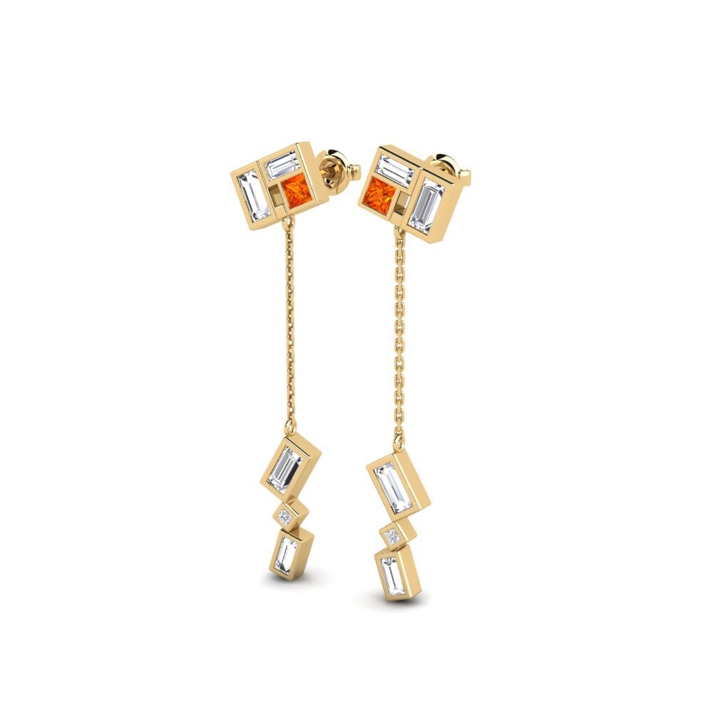 Orange Sapphire Women's Earring Ntcheu