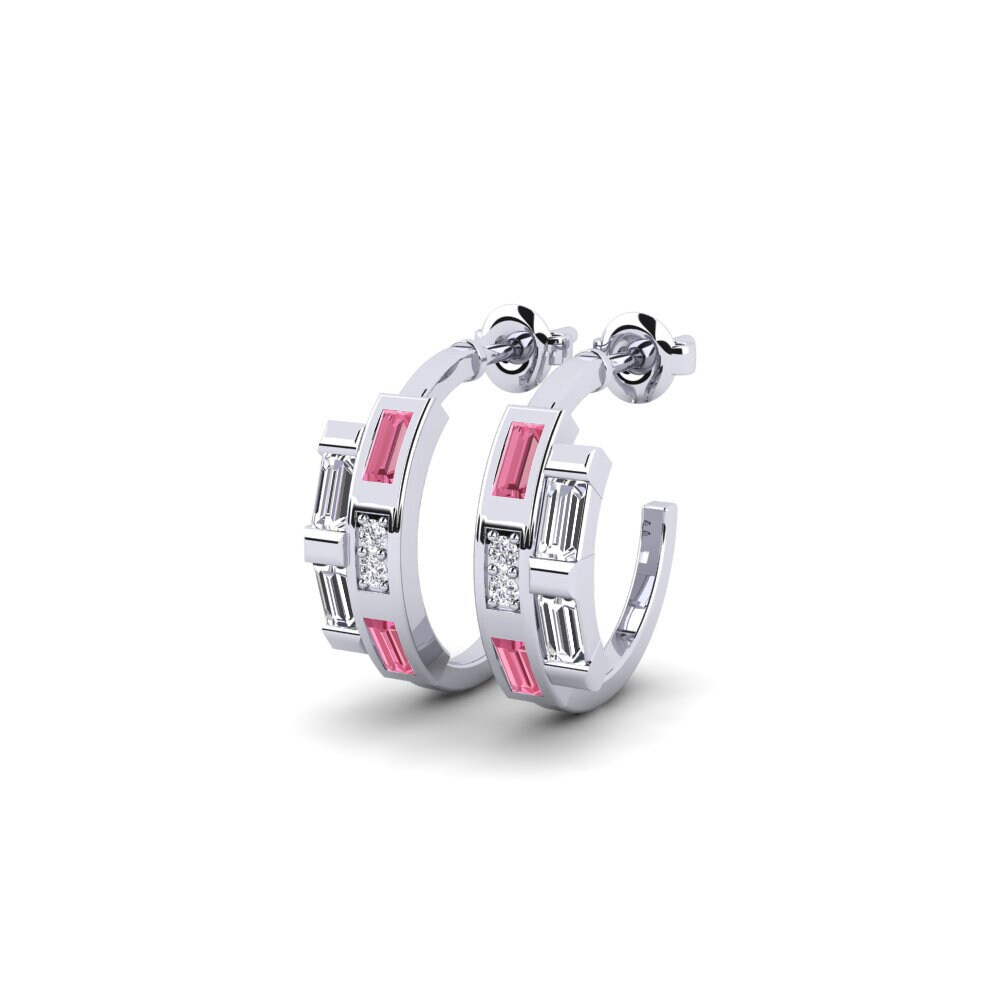 Safira Rosa Brincos Feminino Patonki