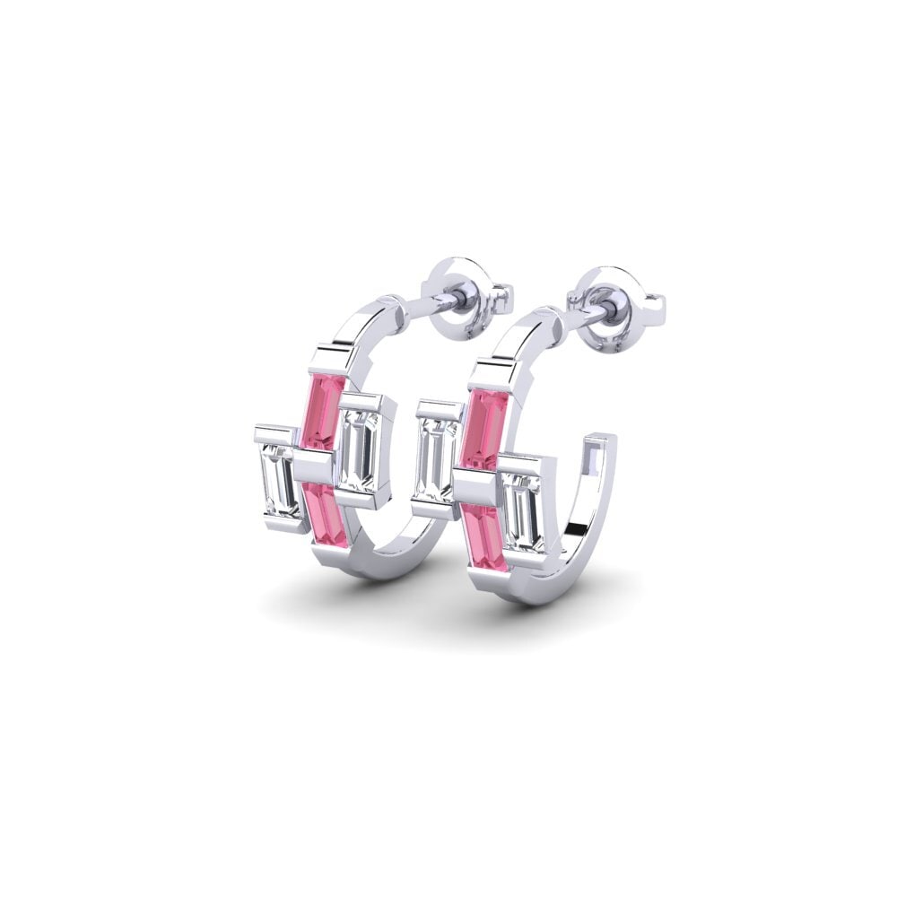 Saphir Rose Boucle d'oreille femme Prayer