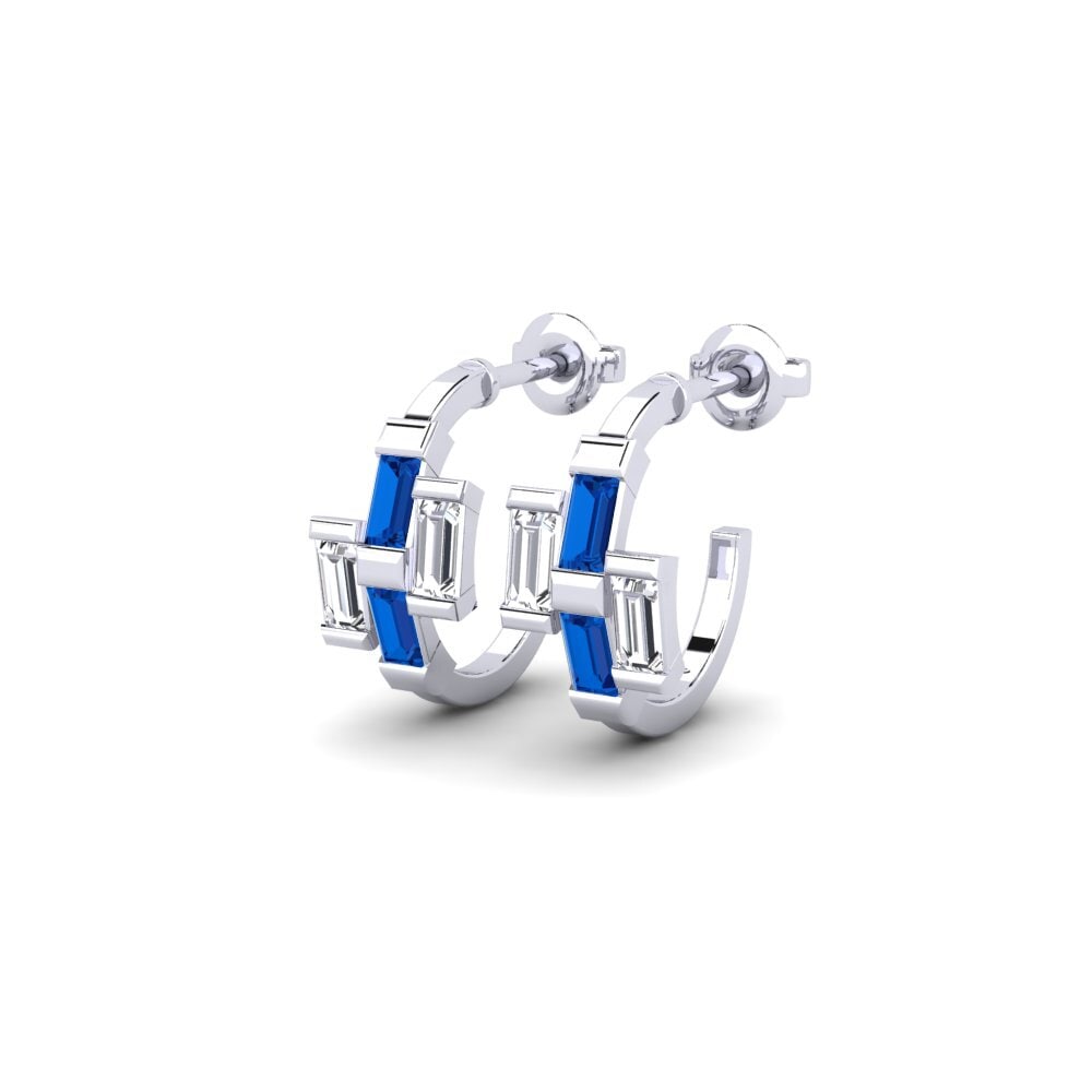 sapphire-zirconia Women's ต่างหู Prayer