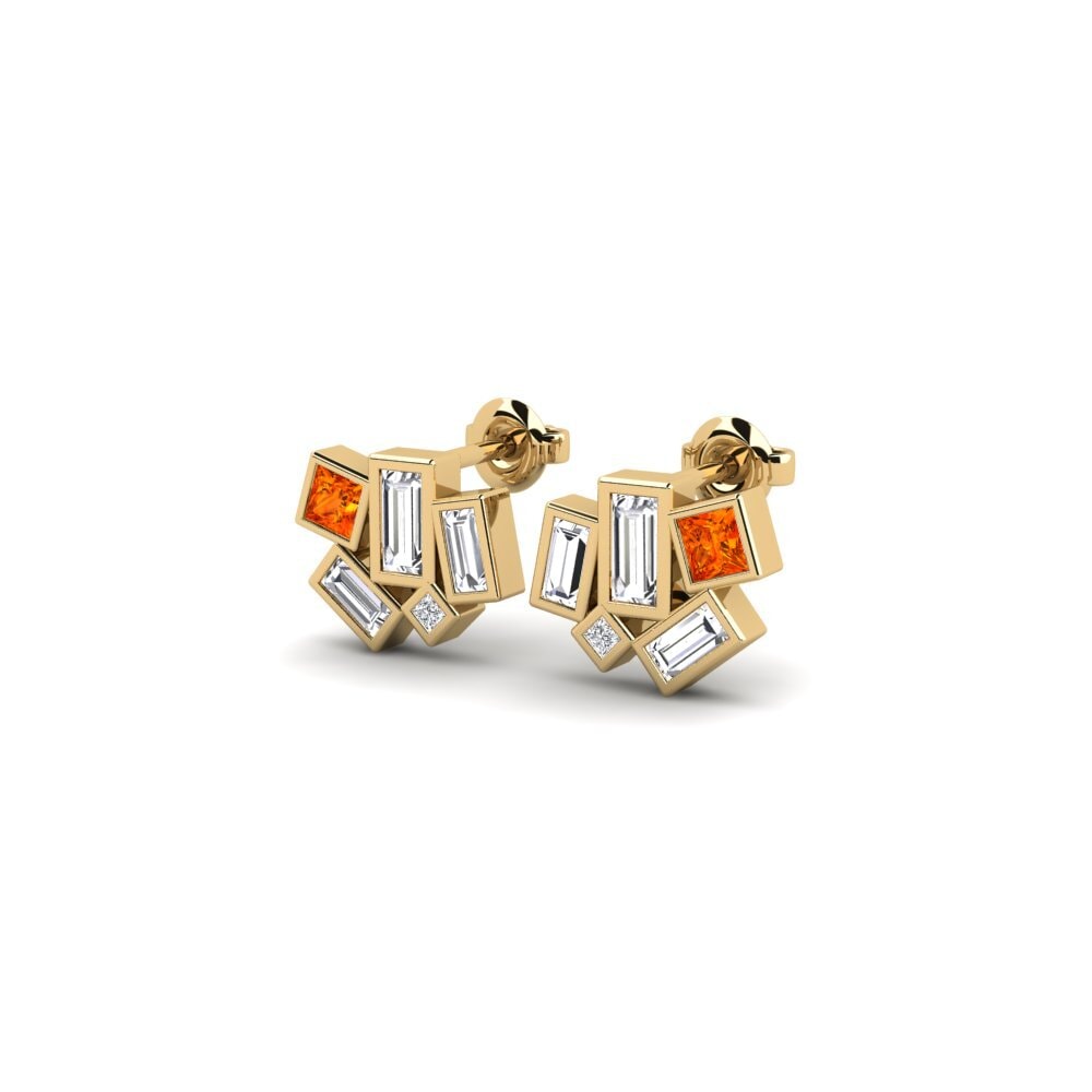 Orange Sapphire Women's Earring Rumphi