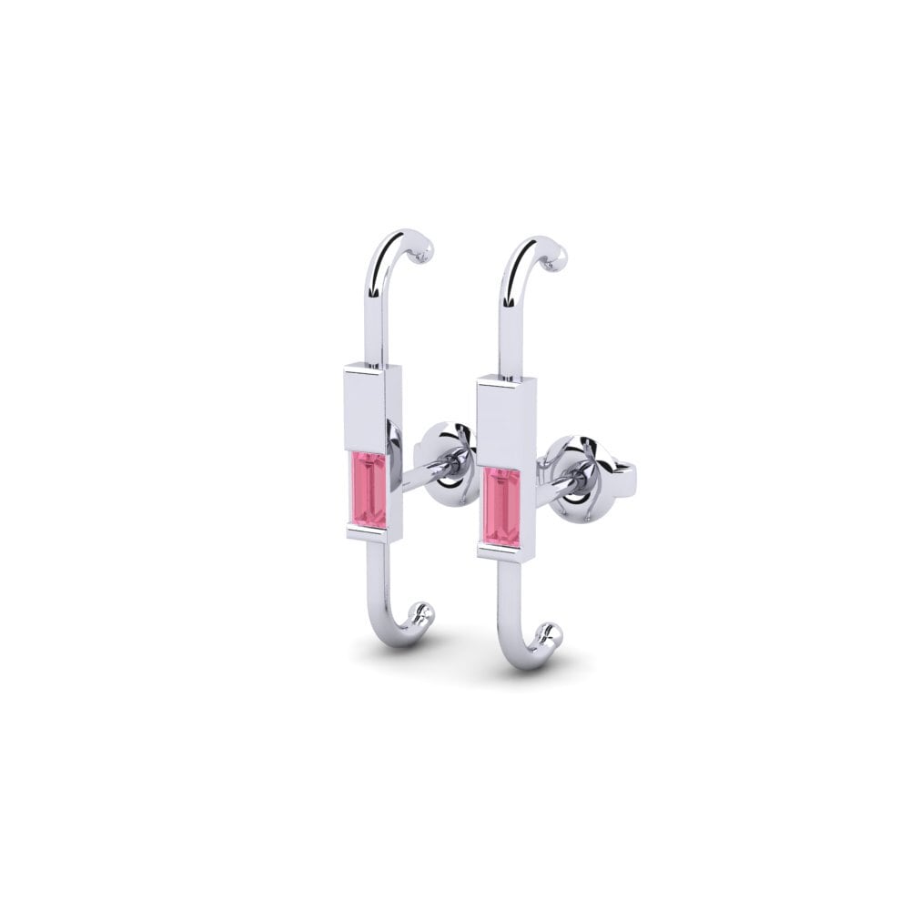 Safira Rosa Brincos Feminino Shmoops