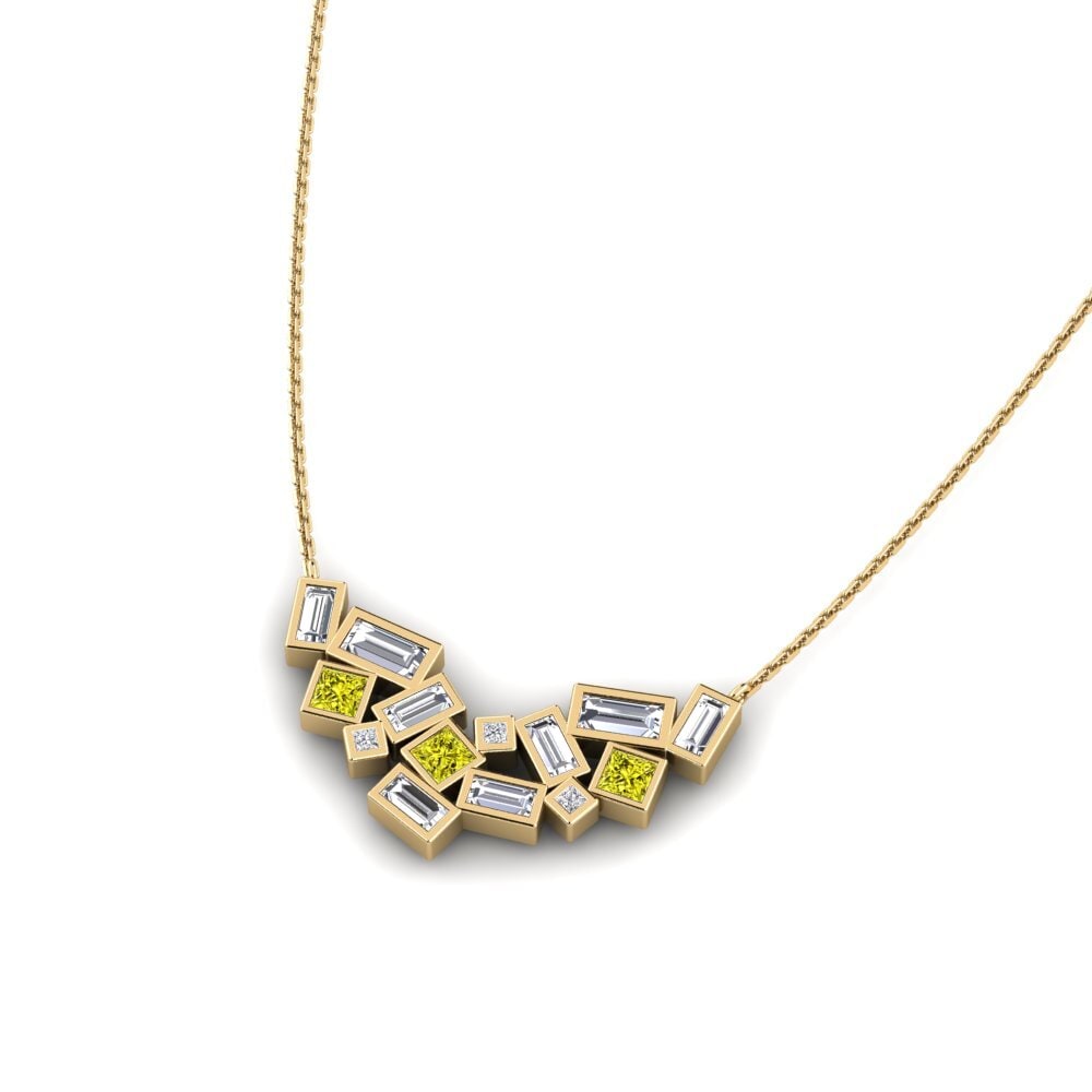 Diamante Amarillo Collar de Mujer Thyolo