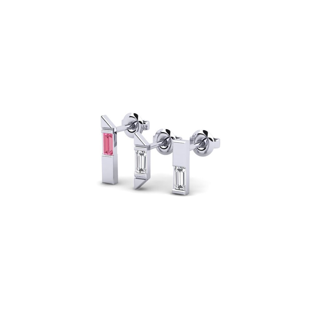 Saphir Rose Boucle d'oreille femme Vyacheslav