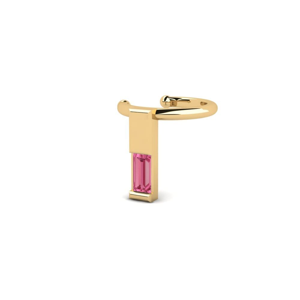 14ct Yellow Gold Pink Sapphire Women's Earring Wuggles