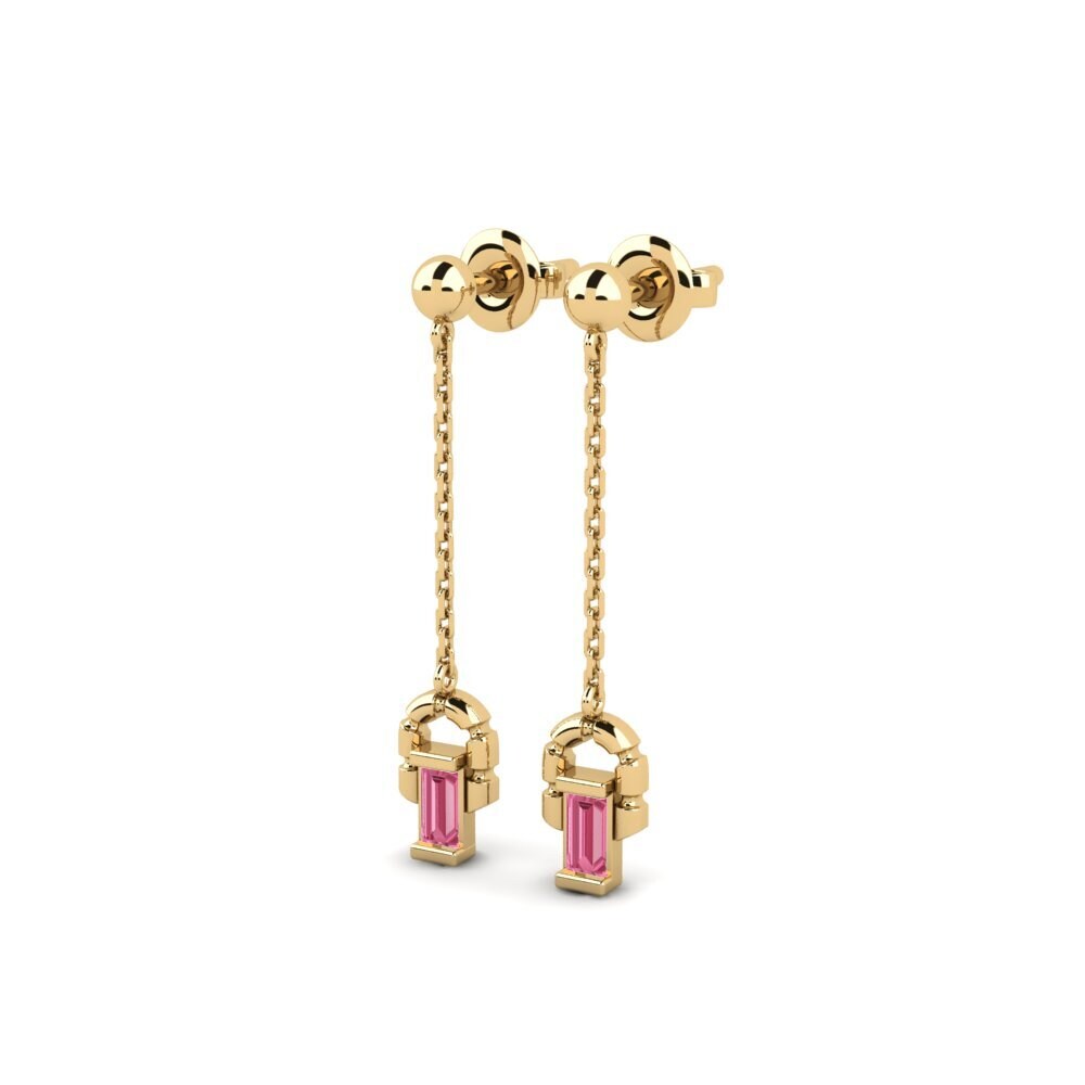 Saphir Rose Boucle d'oreille femme Pitane