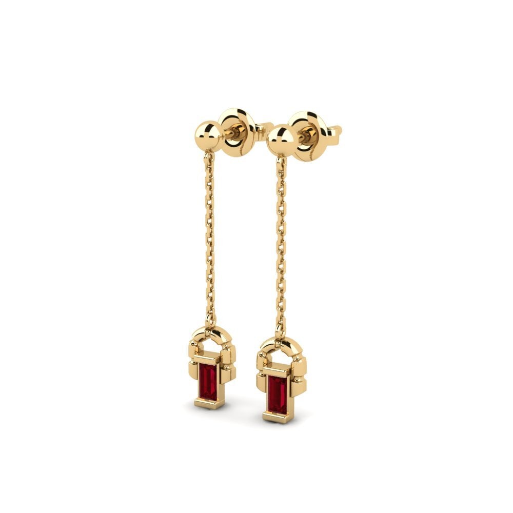 Zircone Rouge Boucle d'oreille femme Pitane
