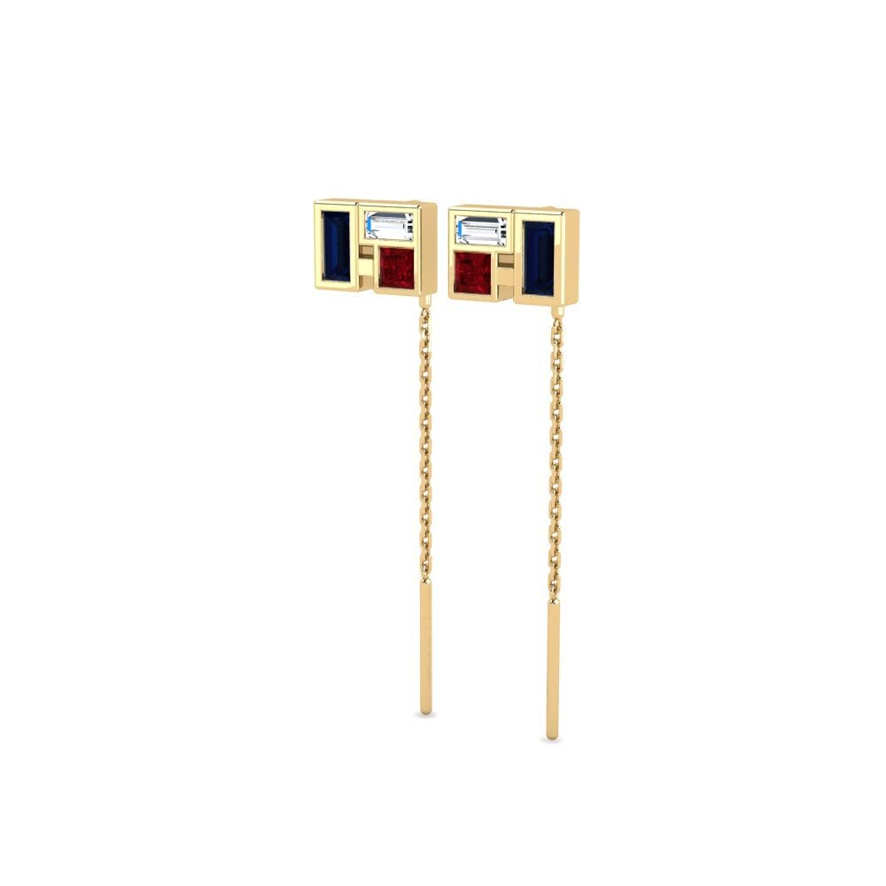 Zircone Rouge Boucle d'oreille femme Rabat