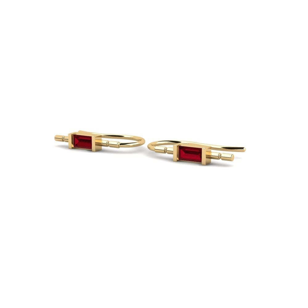 Zircone Rouge Boucle d'oreille femme Restonica