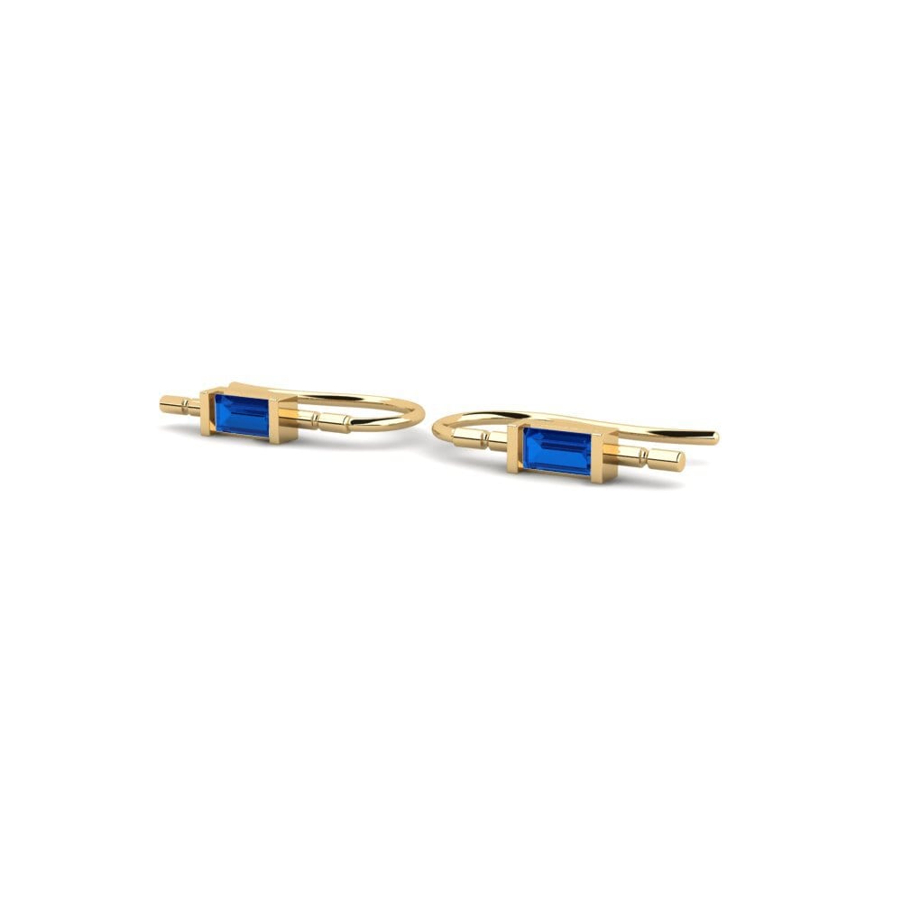 Zircônia azul escuro Brincos Feminino Restonica