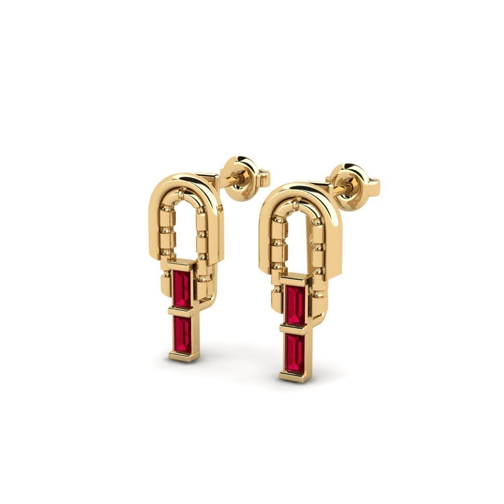 Zircone Rouge Boucle d'oreille femme Retourne
