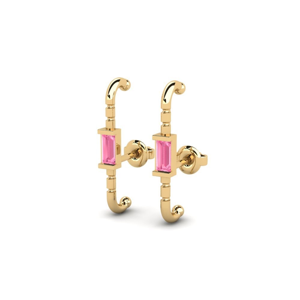 Safira Rosa Brincos Feminino Rhonelle