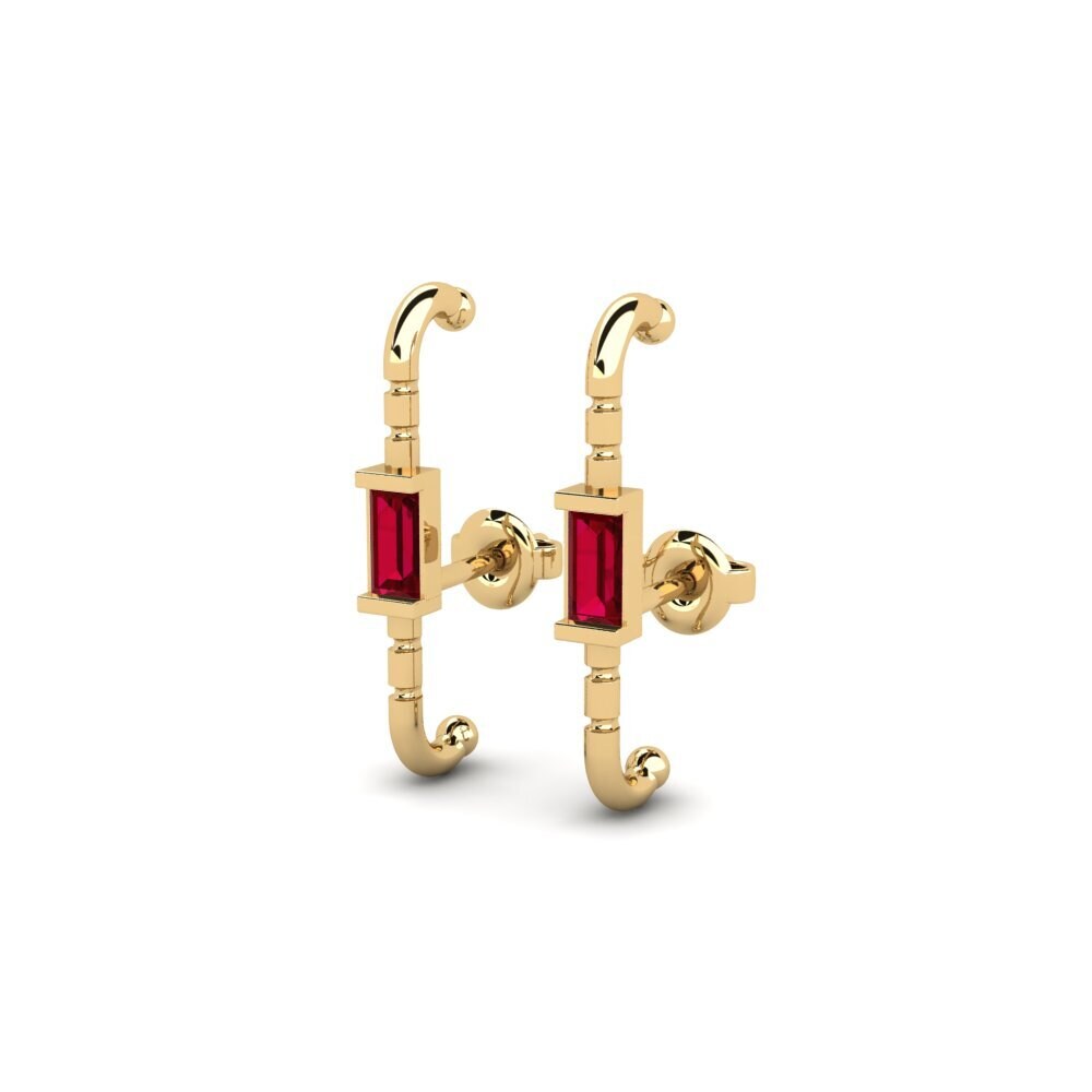 Zircone Rouge Boucle d'oreille femme Rhonelle