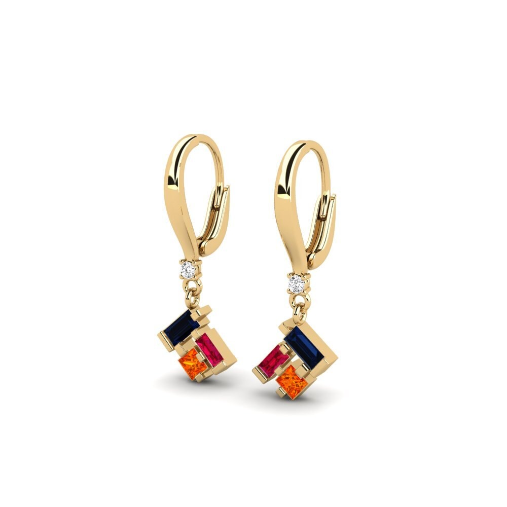 Orange Sapphire Women's Earring Riaria