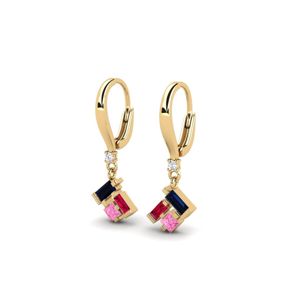Saphir Rose Boucle d'oreille femme Riaria