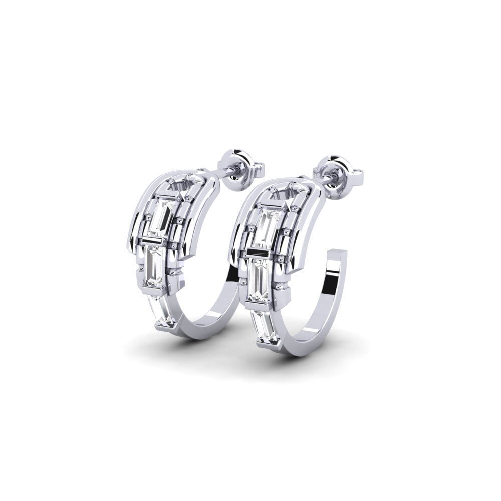 9k White Gold Women's Earring Salysos