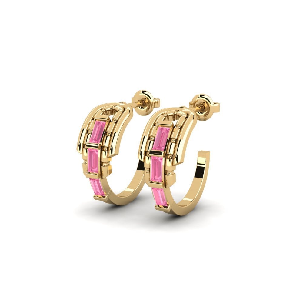Saphir Rose Boucle d'oreille femme Salysos