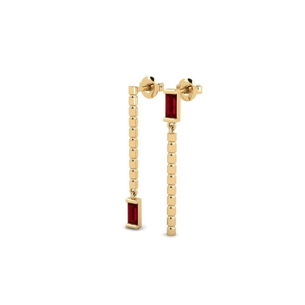 Zircone Rouge Boucle d'oreille femme Scardon
