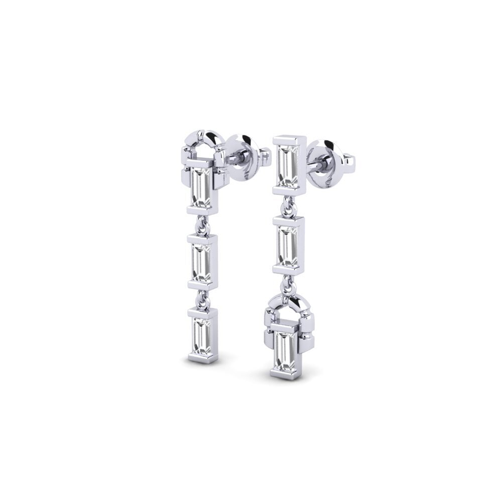 9k White Gold Women's Earring Semouse
