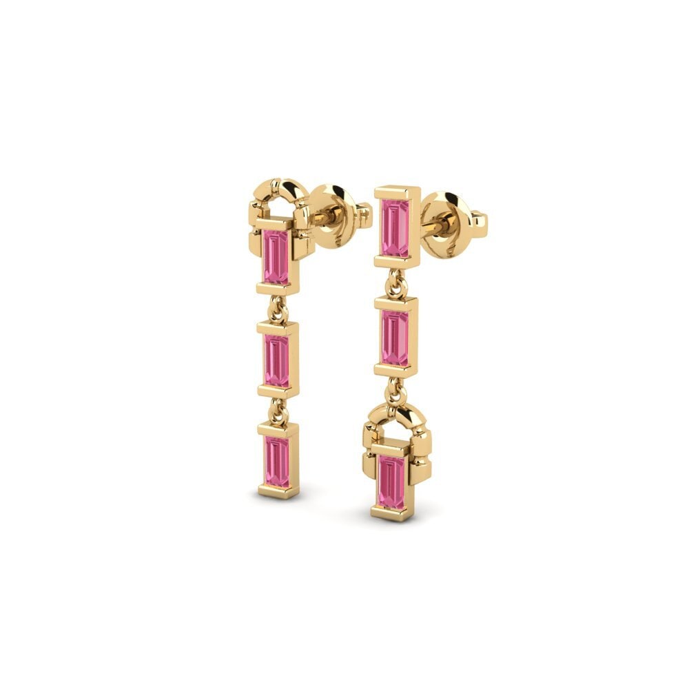 Saphir Rose Boucle d'oreille femme Semouse