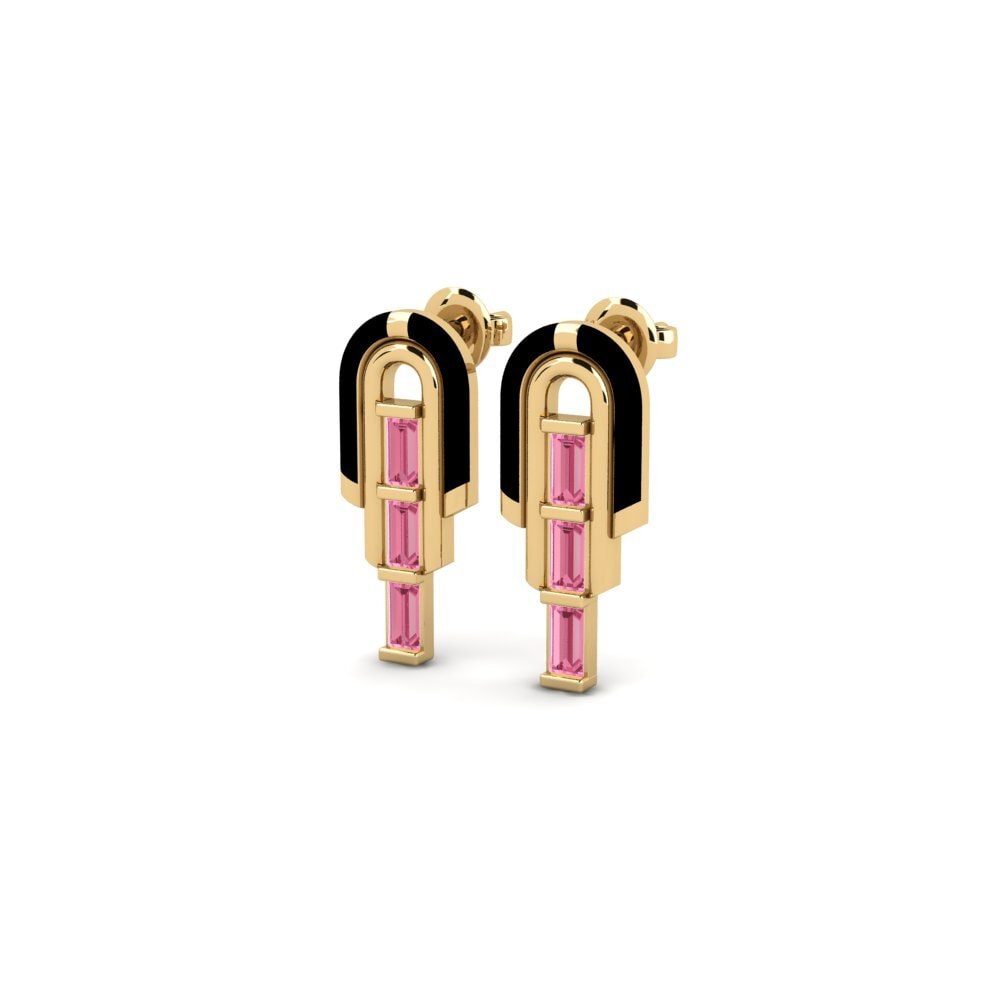 Saphir Rose Boucle d'oreille femme Seugne - A