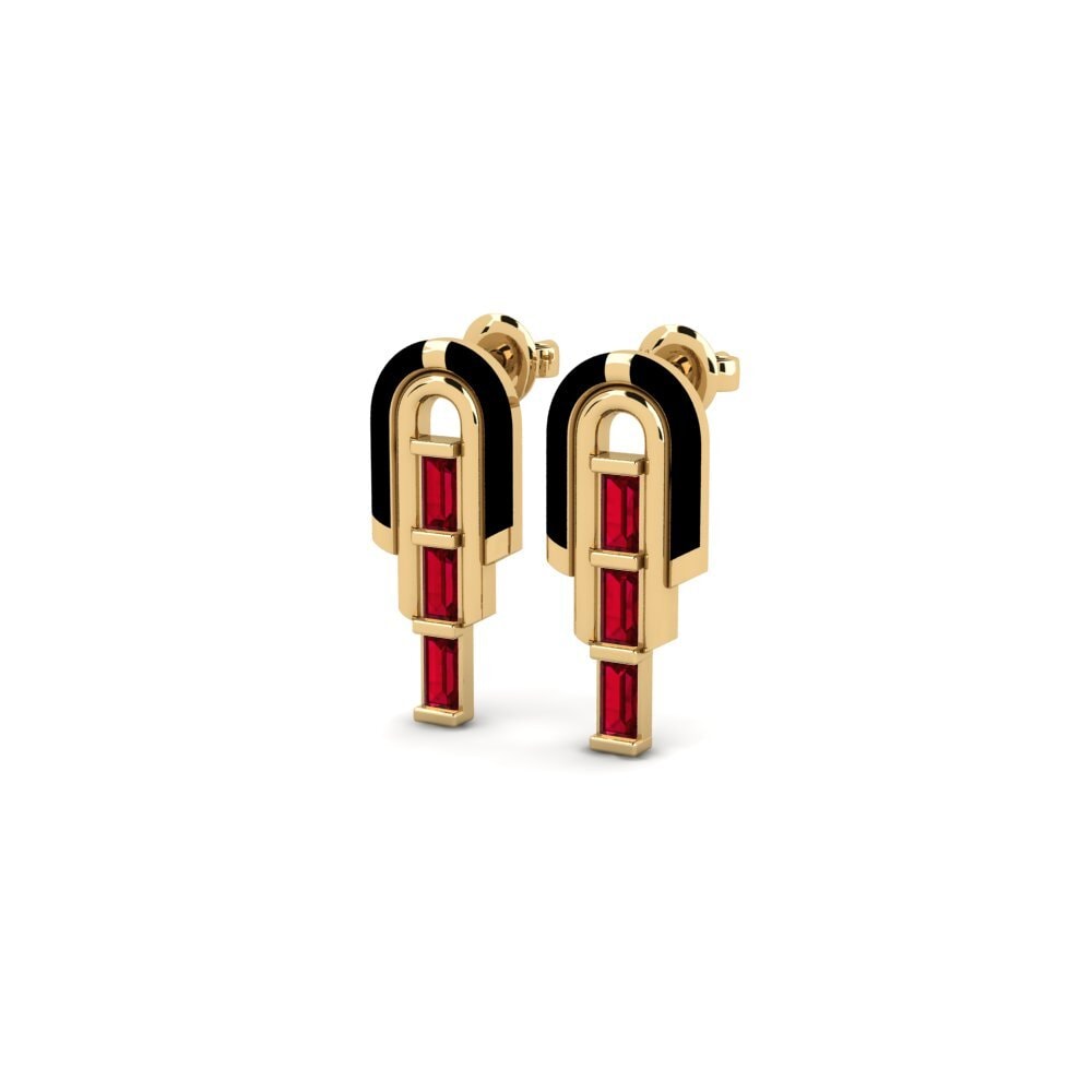 Zircone Rouge Boucle d'oreille femme Seugne - A