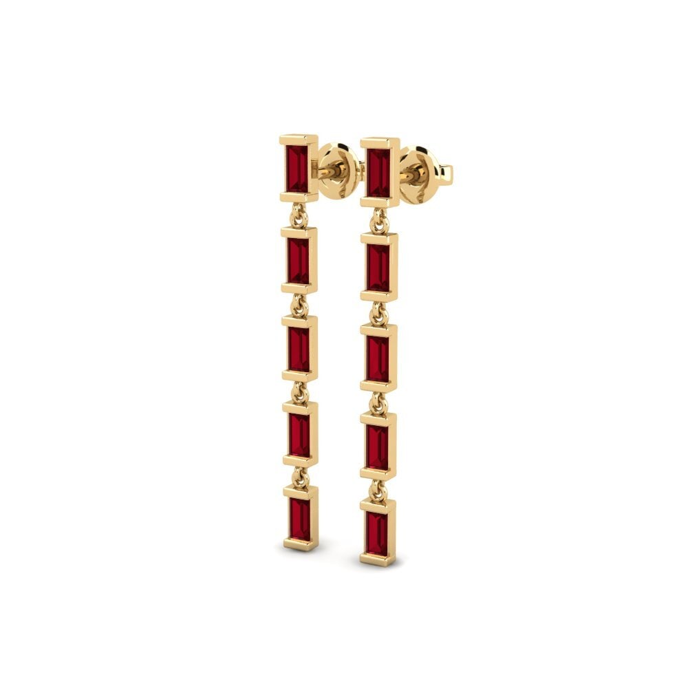 Zircone Rouge Boucle d'oreille femme Seugne - B