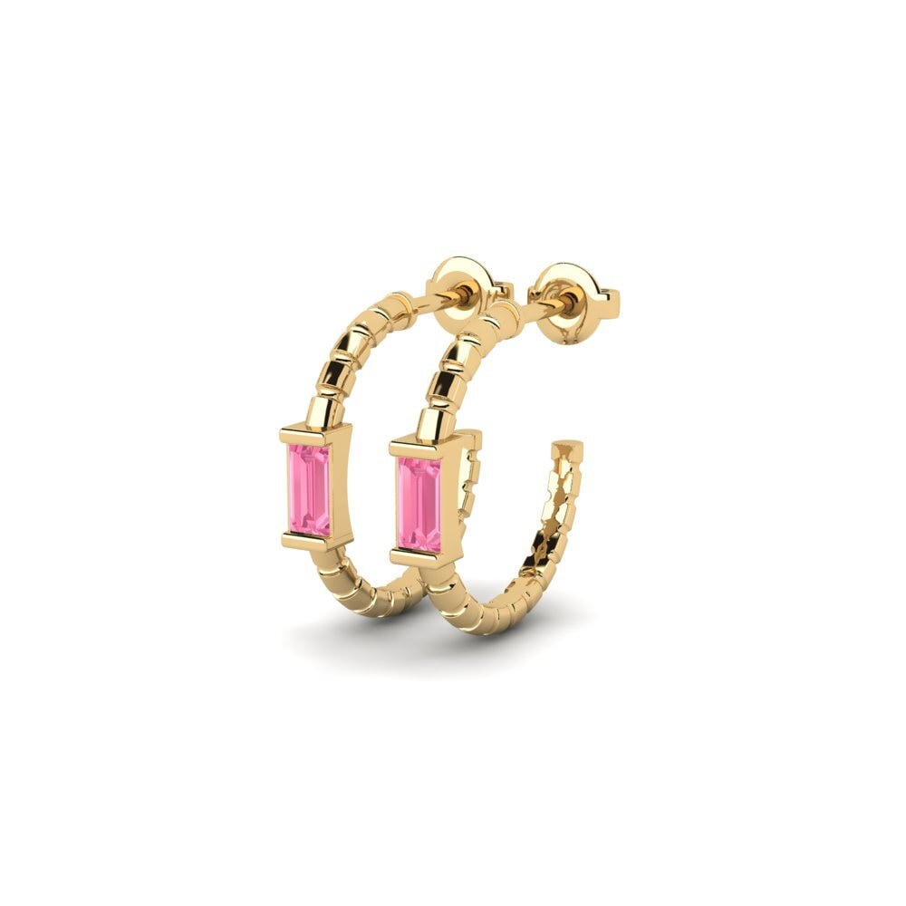 Saphir Rose Boucle d'oreille femme Smagne