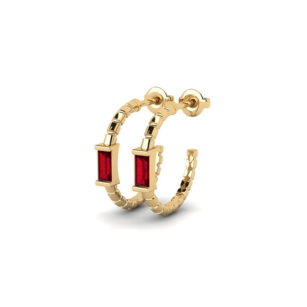 Zircone Rouge Boucle d'oreille femme Smagne