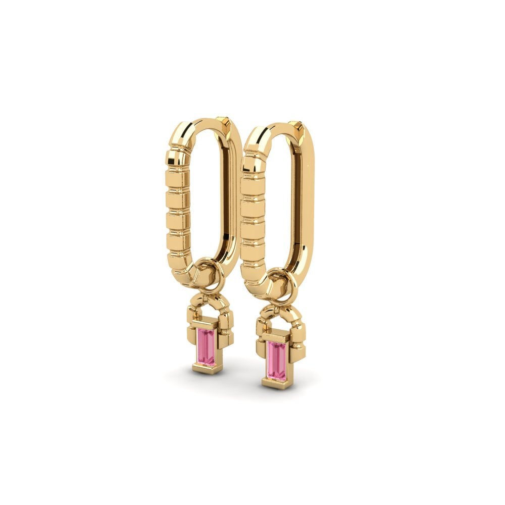 Saphir Rose Boucle d'oreille femme Souche